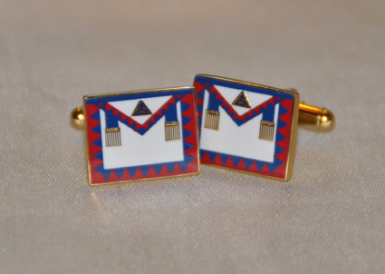 Royal Arch Provincial Apron Gold Plated Cufflinks - Click Image to Close